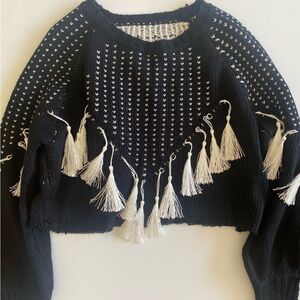 FREE PEOPLE TASSEL SWEATER